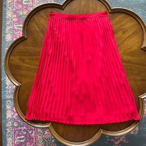 Bright Red Midi Length Pleated Skirt ❤️